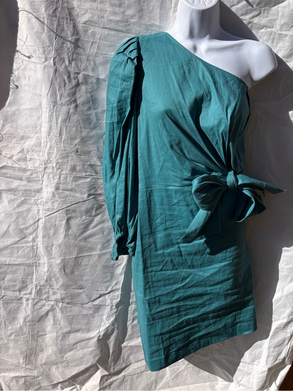 Ted Baker Teal One-Shoulder Dress with Side Bow